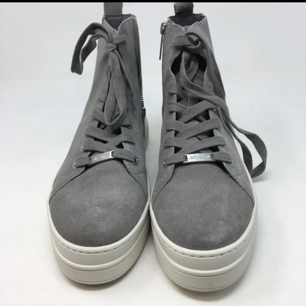 J/SLIDES Norris High Top Leather Platform Sneaker in Black Size 11 - Picture 2 of 8